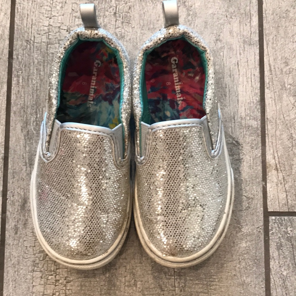 Silver glitter size 8 girls shoes